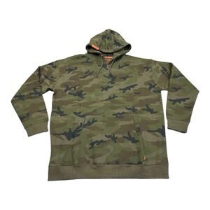 Dixxon Woodland Camouflage Fleece Sweatshirt Hoodie Mens XXL Pullover Green